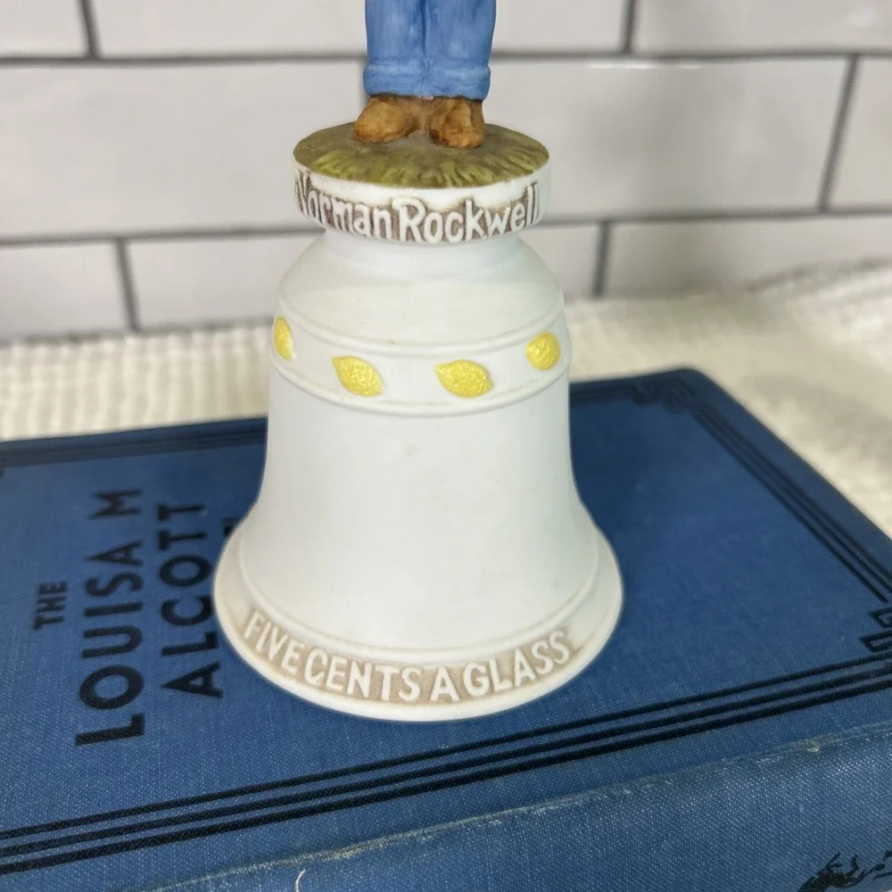Vintage Norman Rockwell Bell Five Cents a Glass 1978 Porcelain Limited Edition